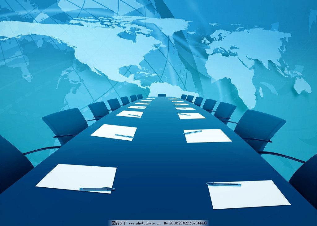 3d科技商务会议桌图片